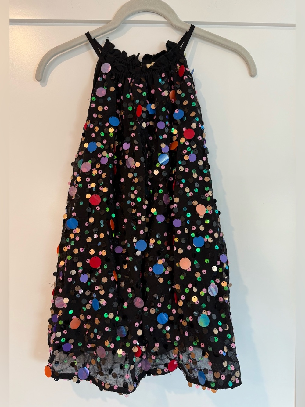 NWOT Anthropologie Moulinette Soeurs Black Sequin Party Halter Top (XS)